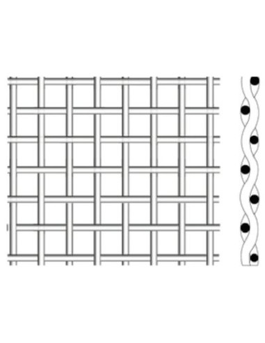 RETE TESSUTA ZINCATA A CALDO MM 1X1 F.MM 0,63 L.MT 10 H.CM  50