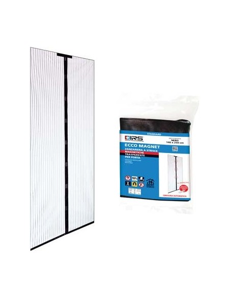 ZANZARIERA PORTA ECCO MAGNET IRS POLIESTERE NERO PANNELLI 2 CM 140 H.CM 250