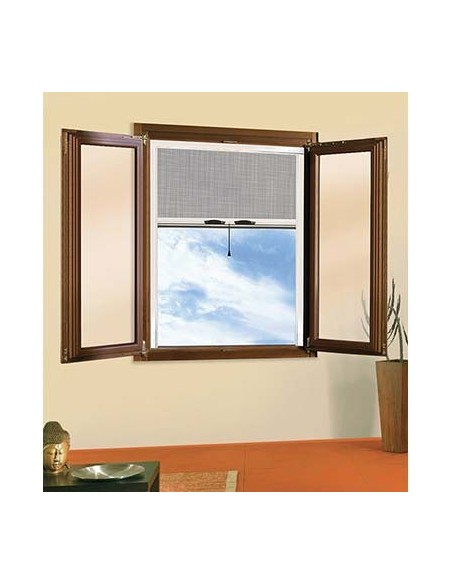 ZANZARIERA KIT FINESTRA FLASH SANGIORGIO BRONZO FIBRA VETRO/PVC CM 120 H.CM 170