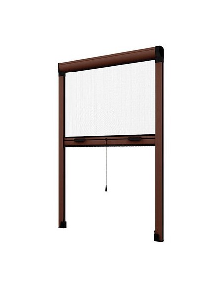 ZANZARIERA KIT FINESTRA EFFE MARRONE RAL 8017 FIBRA VETRO/PVC CM 100 H.CM 170