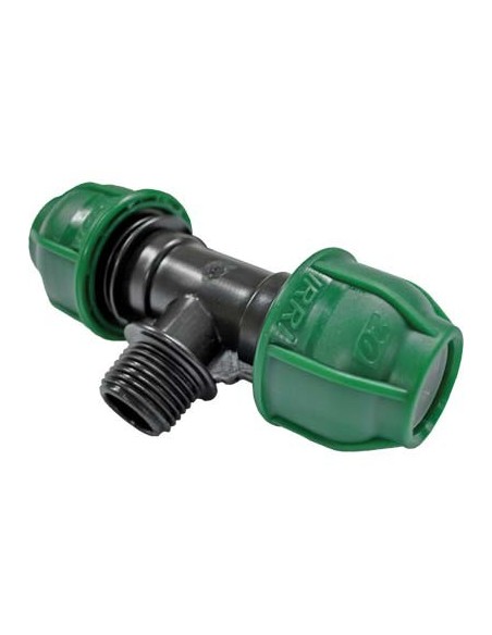 TEE A COMPRESSIONE FILETTO MASCHIO PN10 MM 20X3/4M