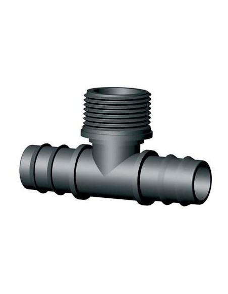 TEE PORTAGOMMA PN FILETTO MASCHIO IRRITEC MM 20X20X1/2M - CONFEZIONE 100 PEZZI