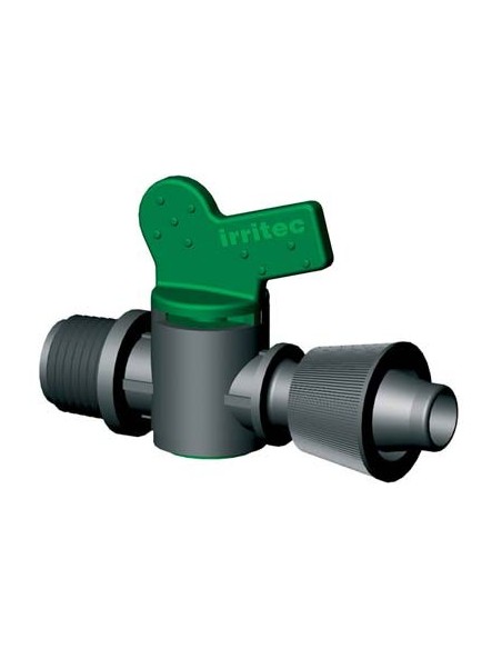VALVOLA FILETTO MASCHIO X TUBO GOCCIOLANTE IRRITEC MM 16X1/2M - CONFEZIONE 50 PEZZI