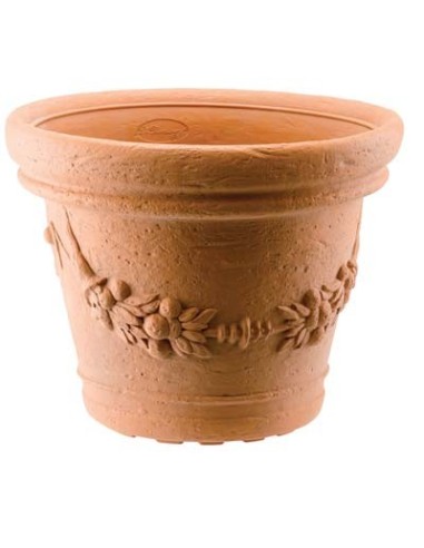 VASO TONDO ELIOS POTTERY COLLECTION GDM RESINA TERRACOTTA CM 35 H.CM 28