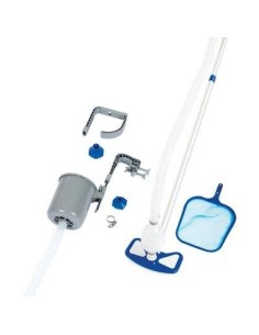 KIT PULIZIA PISCINA DELUXE 58237 BESTWAY SCOPA+RETINO+TUBO+MANICO+ADATTATORI+SKIMMER