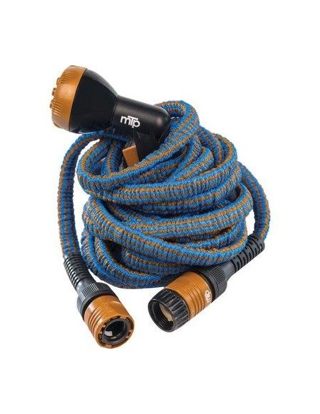 TUBO IRRIGAZIONE ESTENSIBILE WALLY ITALY MT 7,5/15 BRONZO/AZZURRO +RACCORDI+PISTOLA