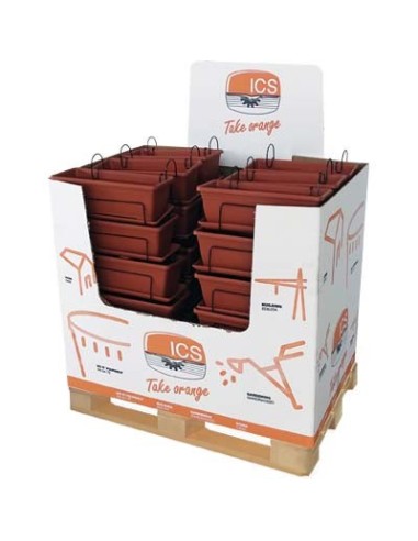 CASSETTA + SOTTOCASSETTA JUMBOX METAL IRIS ICS PP TERRACOTTA CM 50X20 H.CM 16 CF - PZ 36