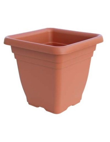 VASO QUADRO LAURUS ICS PP TERRACOTTA CM 25X25 H.CM 23