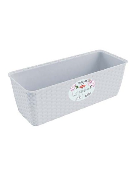 CASSETTA + RISERVA NATURAL STEFANPLAST PP RATTAN BIANCO CM 40X16 H.CM 13