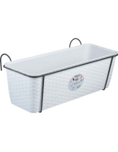 CASSETTA + RISERVA +BALCONIERA NATURAL STEFANPLAST PP RATTAN BIANCO CM 50X18 H.CM 16