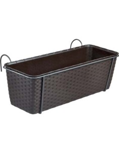 CASSETTA + RISERVA +BALCONIERA NATURAL STEFANPLAST PP RATTAN MOKA CM 50X18 H.CM 16