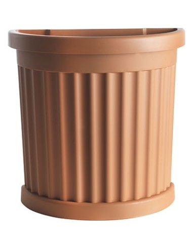 VASO MEZZOTONDO ROMA + SOTTOVASO BAMA PP TERRACOTTA CM 27X52 H.CM 49