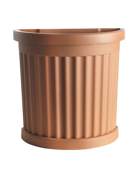 VASO MEZZOTONDO ROMA + SOTTOVASO BAMA PP TERRACOTTA CM 27X52 H.CM 49