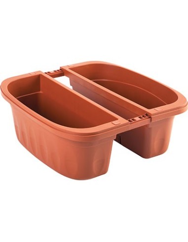 FIORIERA DOPPIA KLUNIA BAMA PP TERRACOTTA CM 40X19,8 H.CM 18,5