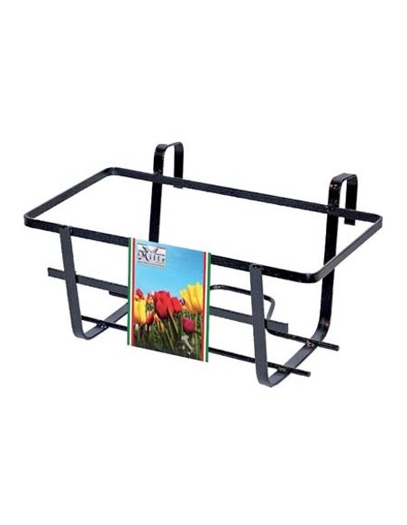 BALCONIERA GERANIO FISSA FERRO BATTUTO VERN NERO CM 40X28 H.CM 18