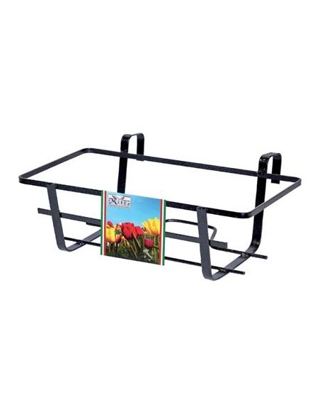 BALCONIERA GERANIO FISSA FERRO BATTUTO VERN NERO CM 60X28 H.CM 18