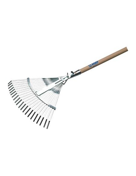 SCOPA GIARDINO A VENTAGLIO + MANICO 851 AGEF ACCIAIO ZINC/FAGGIO CM 39/48 H.CM 165