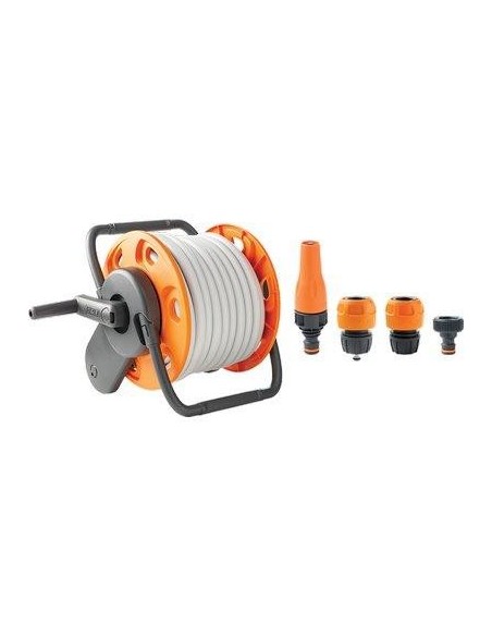 AVVOLGITUBO IRRIGAZIONE KIT MINI CONCEPT PLUS GF ACCIAIO/PLASTICA +TUBO 1/2 MT 15+RACCORDI+LANCIA
