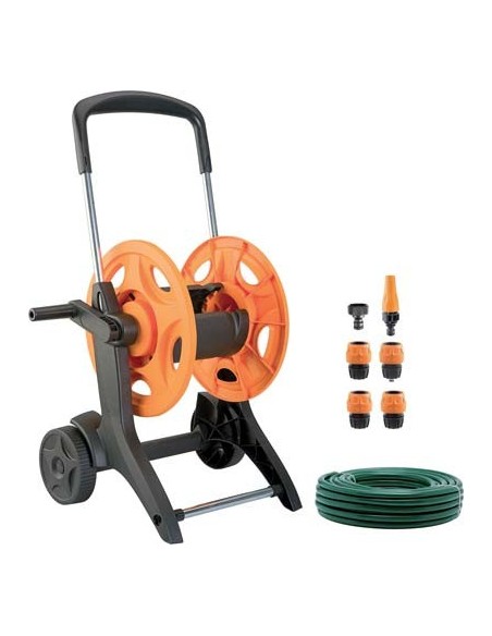 AVVOLGITUBO IRRIGAZIONE CARRELLATO EUROTANK GF PLT/ACCIAIO RUOTE PLT +TUBO 1/2 MT 20 +RACCORDI