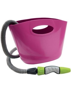 TUBO IRRIGAZIONE ESTENSIBILE AQUAPOP KIT BORSA GF FUXIA MT  5/15 +RACCORDI+LANCIA