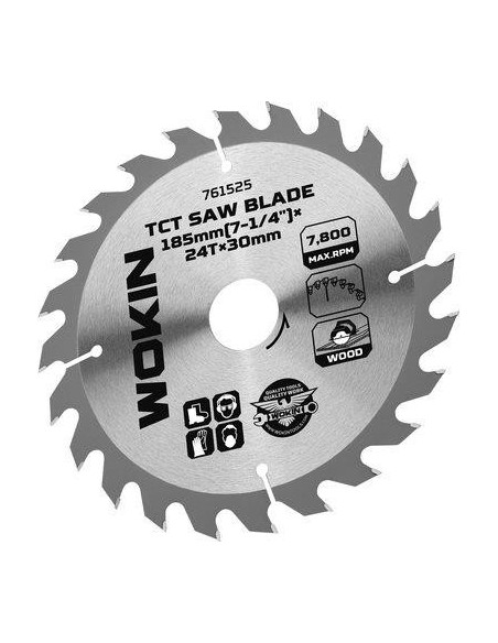 LAMA CIRCOLARE X LEGNO 761525 WOKIN MM 185X30 DENTI 24