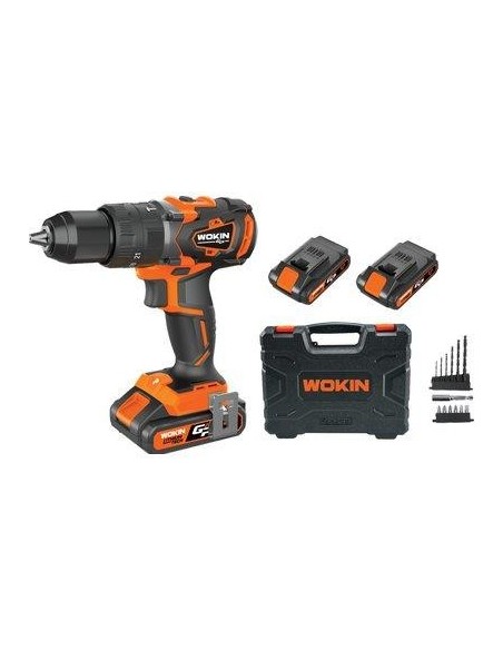 TRAPANO A PERCUSSIONE BATT GP20V 620160 WOKIN VOLT 20X2 AH 2,0 + ACCESSORI + VALIGIA