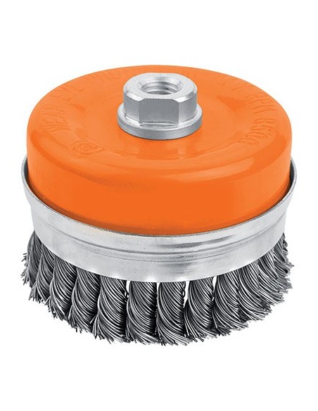 SPAZZOLA ACCIAIO RITORTO A TAZZA + FIL 7702 WOKIN MM  75 F.M14 770203