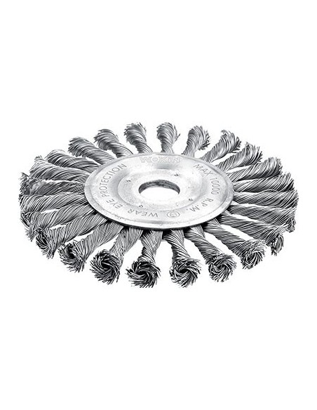 SPAZZOLA ACCIAIO RITORTO + FORO 7706 WOKIN MM 150 F.MM 22,2 770606