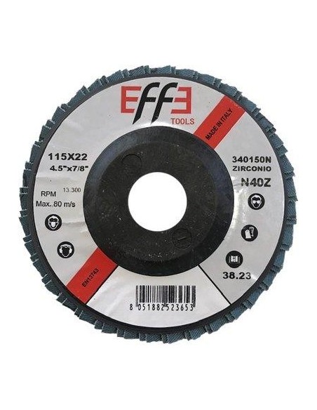 DISCO A LAMELLE RADIALI ZIRCONIO EFFE MM 115X22,2 GRANA  40