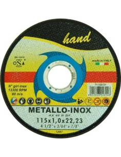 DISCO ABRASIVO TAGLIO FERRO PIANO HAND MM 115X22,2 H.MM 1,0
