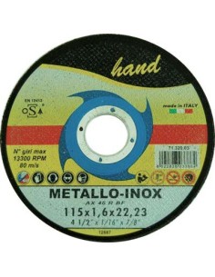 DISCO ABRASIVO TAGLIO FERRO PIANO HAND MM 115X22,2 H.MM 1,6