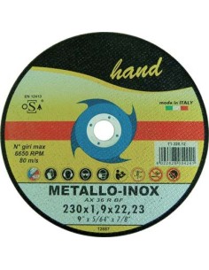 DISCO ABRASIVO TAGLIO FERRO PIANO HAND MM 230X22,2 H.MM 1,9
