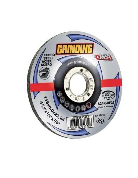 DISCO ABRASIVO SBAVO FERRO DEPRESSO FORZA MM 115X22,2 H.MM 6,0