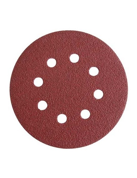 DISCO ABRASIVO FIBRATO VELCRATO 8 FORI IMPERIAL MM 125X22,2 GRANA  50 CF - PZ 6