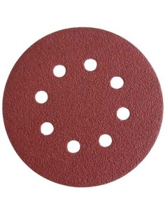 DISCO ABRASIVO FIBRATO VELCRATO 8 FORI IMPERIAL MM 125X22,2 GRANA  80 CF - PZ 6