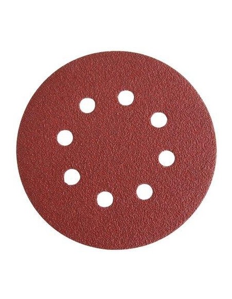 DISCO ABRASIVO FIBRATO VELCRATO 8 FORI IMPERIAL MM 125X22,2 GRANA  40 CF - PZ 6