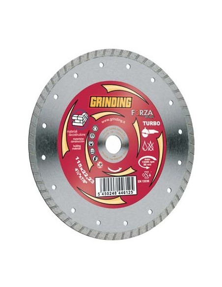 DISCO DIAMANTATO A CORONA ZIGRINATA FORZA MM 115X22,2 H.MM 2,2