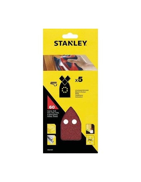 CARTA ABRASIVA VELCRATA MULTILEV BD STANLEY GRANA  60 STA31437-XJ CF - PZ 5