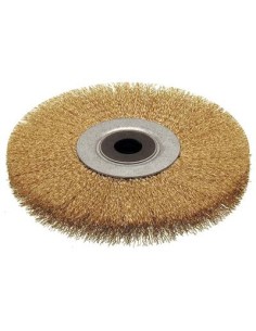 SPAZZOLA ACCIAIO CIRCOLARE + FORO CEBO MM 200X28 F.MM 20