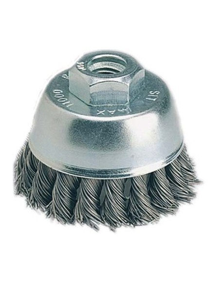 SPAZZOLA ACCIAIO RITORTO A TAZZA + FORO CEBO MM 70 F.M14