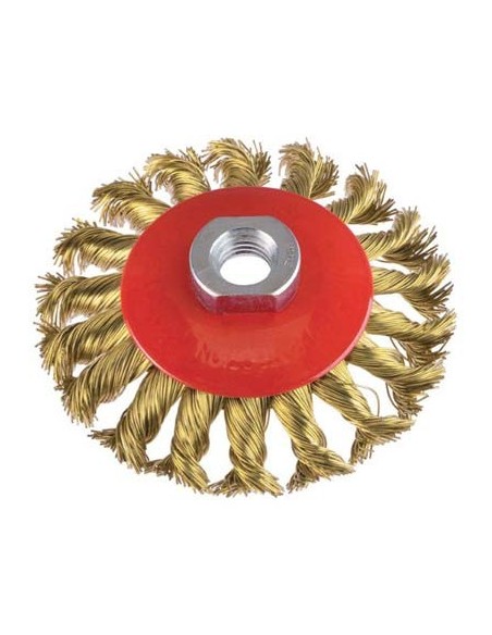 SPAZZOLA ACCIAIO RITORTO CONICA + FILETTO CEBO MM 100 F.M14