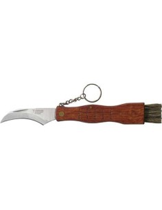 COLTELLO SERRAMANICO X FUNGHI DE LUCA INOX/LEGNO + SPAZZOLINO CM 19