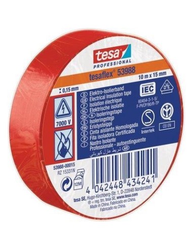 NASTRO PVC ISOLANTE IMQ TESA ROSSO MM 15 ML 10