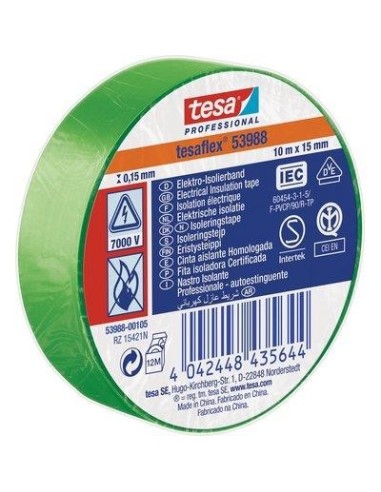 NASTRO PVC ISOLANTE IMQ TESA VERDE MM 15 ML 10