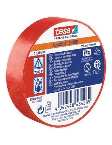 NASTRO PVC ISOLANTE IMQ TESA ROSSO MM 19 ML 25