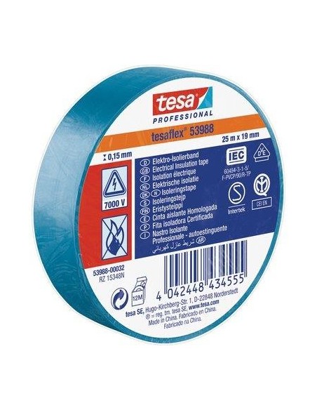 NASTRO PVC ISOLANTE IMQ TESA AZZURRO MM 19 ML 25