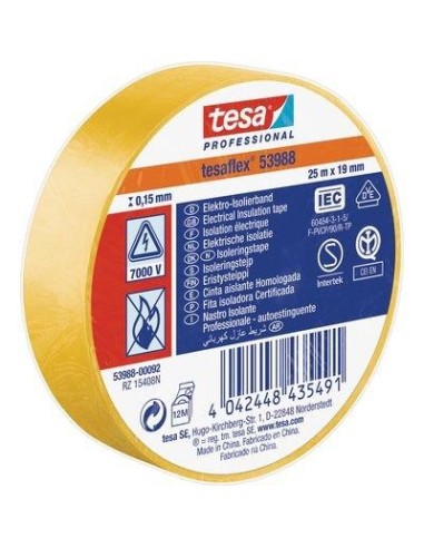 NASTRO PVC ISOLANTE IMQ TESA GIALLO MM 19 ML 25