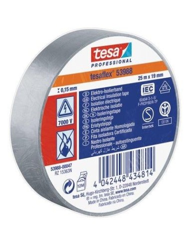 NASTRO PVC ISOLANTE IMQ TESA GRIGIO MM 19 ML 25