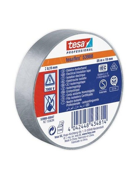 NASTRO PVC ISOLANTE IMQ TESA GRIGIO MM 19 ML 25