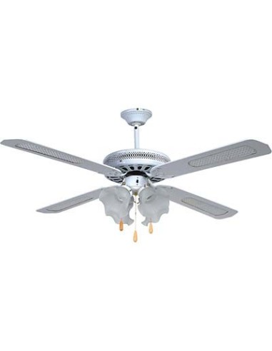 VENTILATORE DA SOFFITTO COUNTRY EFFE BIANCO VOLT 230 WATT 70 CM 130 VEL 3 +4 LUCI + INV